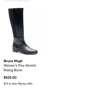 Bruno Magli Elegant Black Leather Over the Knee Boots